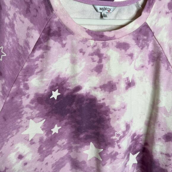 Wildfox Sweater XL Womens Tie Dye Star Print Pullover Long Sleeve Crew Neck - Picture 5 of 5